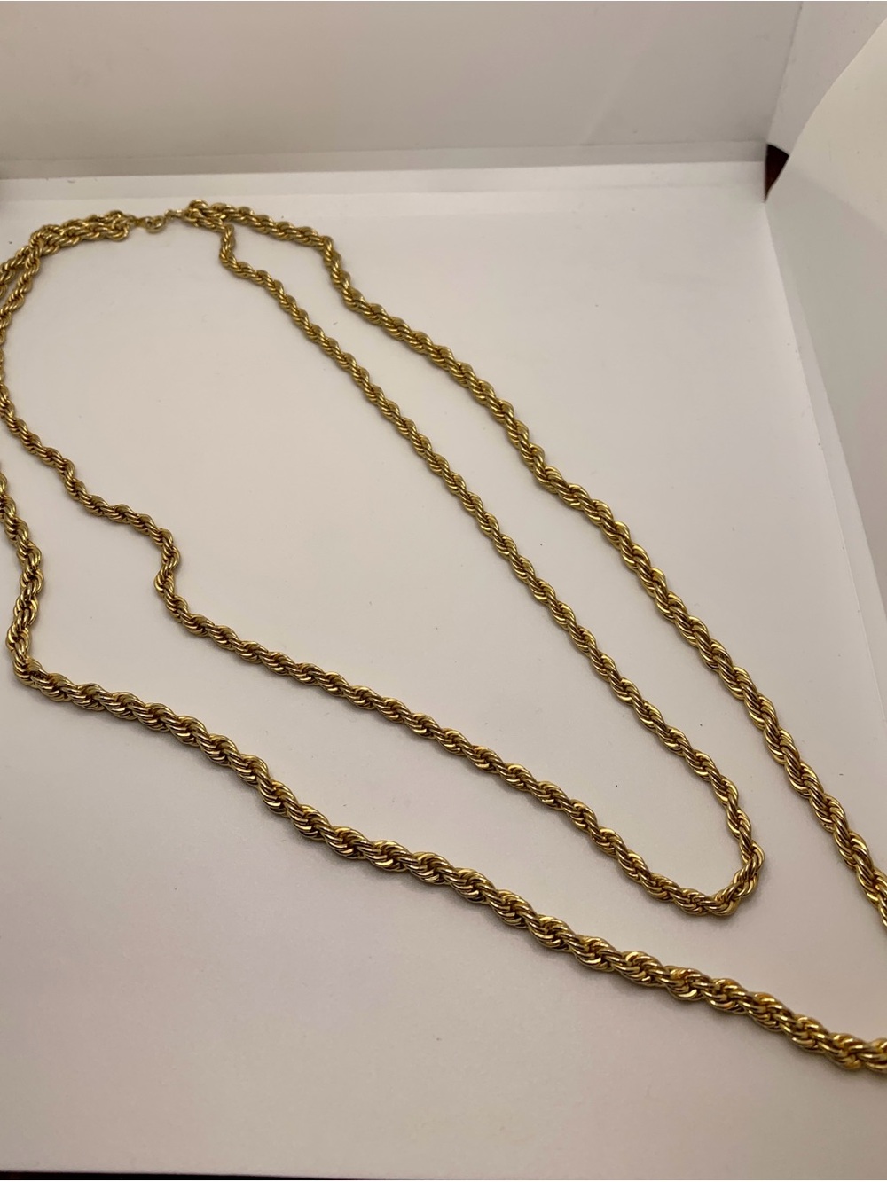 Classic Gold Rope Chain Necklace - Double Layer - Picture 2 of 3